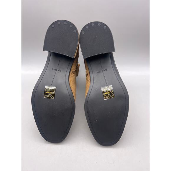 Dolce Vita Lorrie Womens Brown Suede Heeled Zippered Ankle Booties Size 9 - Picture 10 of 11